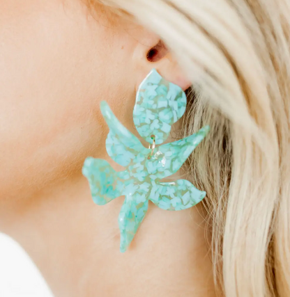 Flora Earrings Aquamarine