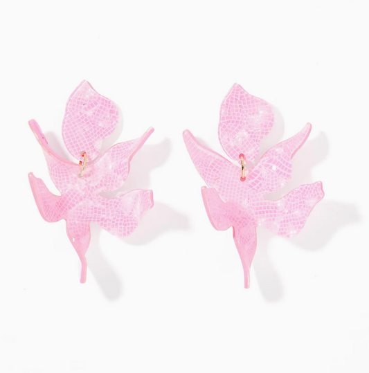 Flora Earrings Disco Pink