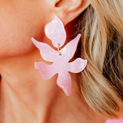 Flora Earrings Disco Pink