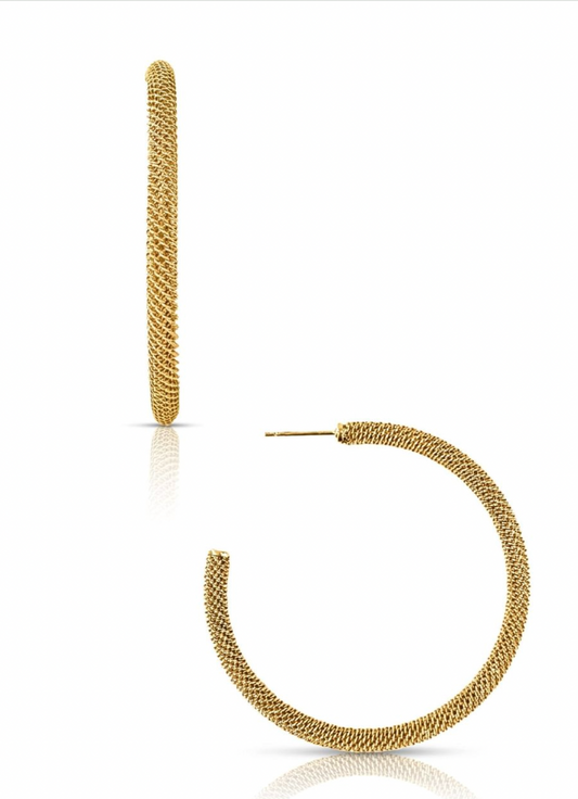 Lou Large Mesh Hoop Earring by Ellie Vail