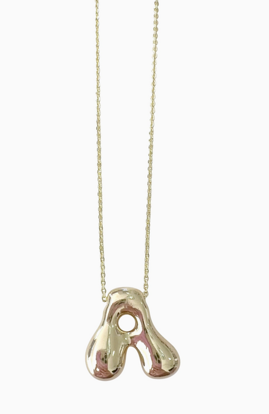 Gemelli Wave Initial Necklace