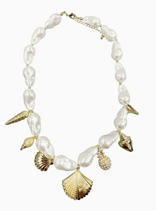Gemelli Mia Shell Pearl Charm Necklace (Copy)