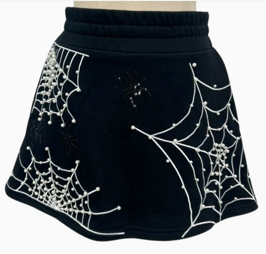Brianna Cannon Black Spiderweb Skort (preorder)