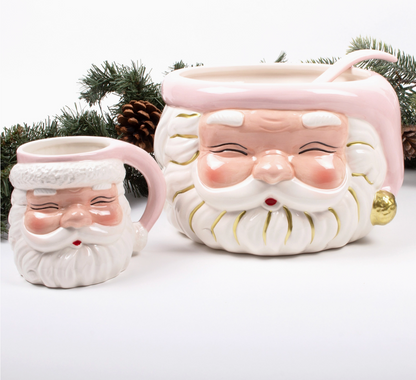 Pink Santa Bowl with Ladle