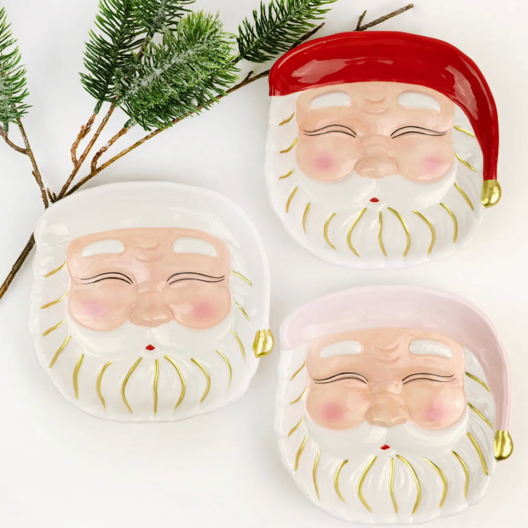 Red Santa Dessert Plate (preorder)