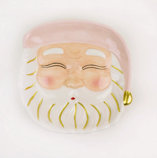 Pink Santa Dessert Plate (preorder)