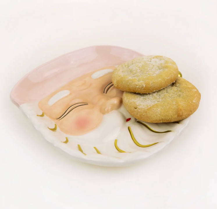 Pink Santa Dessert Plate (preorder)