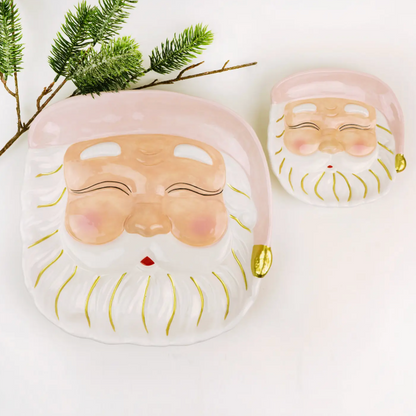 Pink Santa Dessert Plate (preorder)