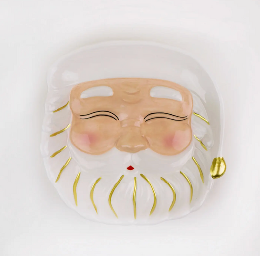White Santa Dessert Plate (preorder)