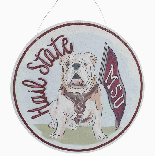 Glory Haus Mississippi State  Mascot Burlee Door Hanger