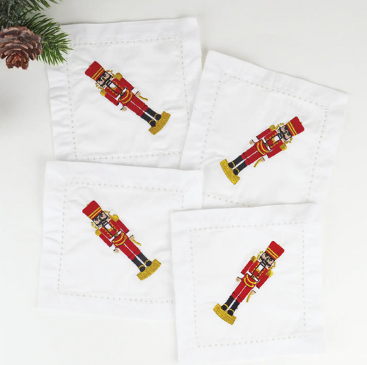 Nutcracker Embroidered Cocktail Napkin Boxed Set (preorder)