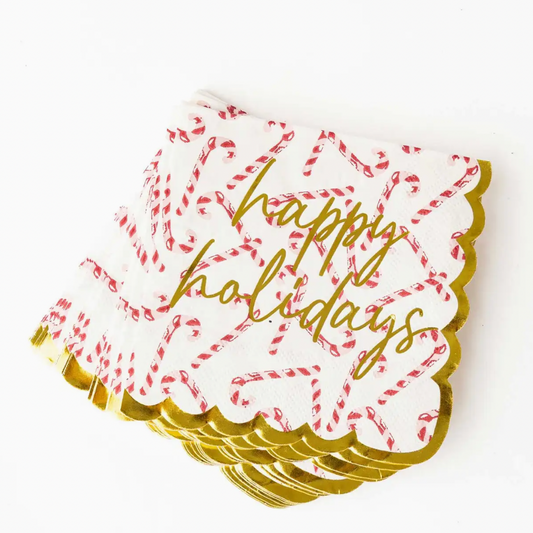 Candy Cane Paper Beverage Napkins