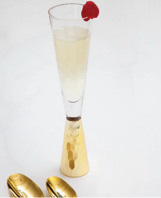Gold Hammered Champagne Glass