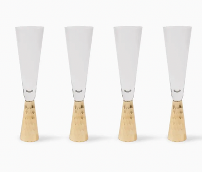 Gold Hammered Champagne Glass