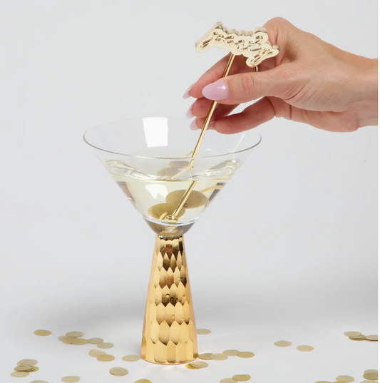 Gold Hammered Martini Glass