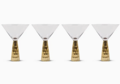 Gold Hammered Martini Glass