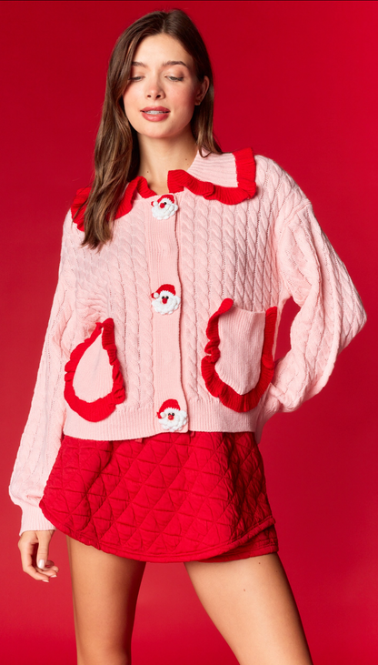 Santa Patch Button Cardigan