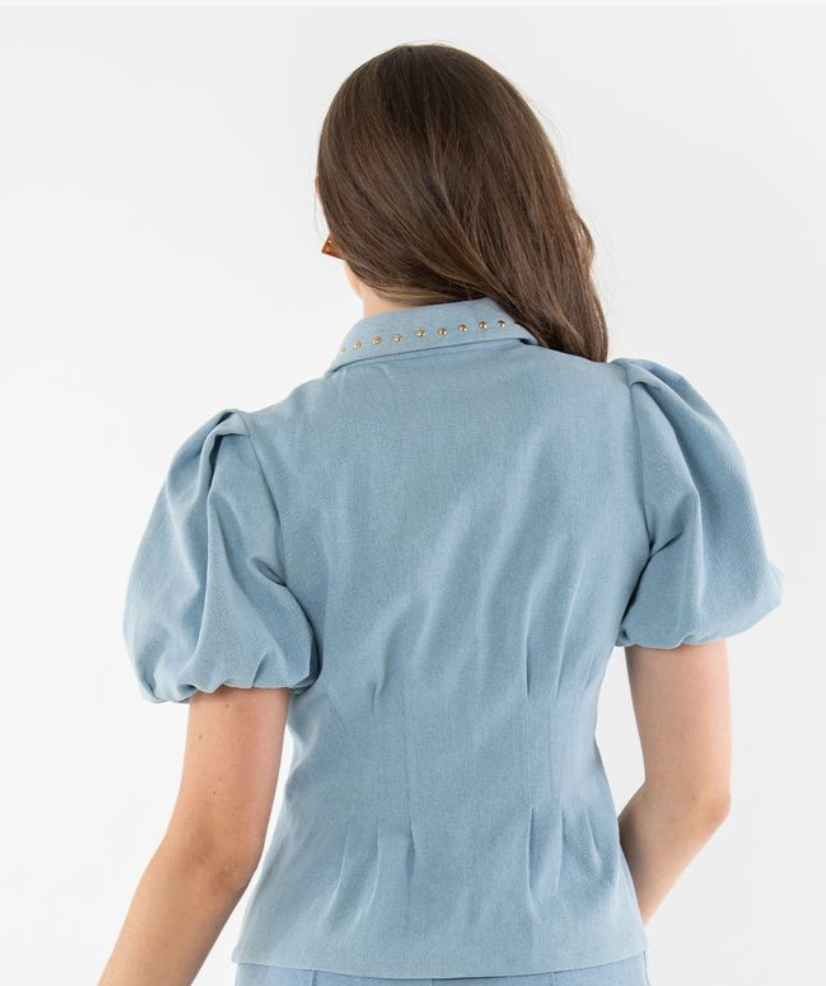 Emily Mccarthy Britt Top in Denim