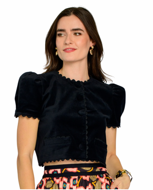 Elizabeth James Coco Top in Velvet Black