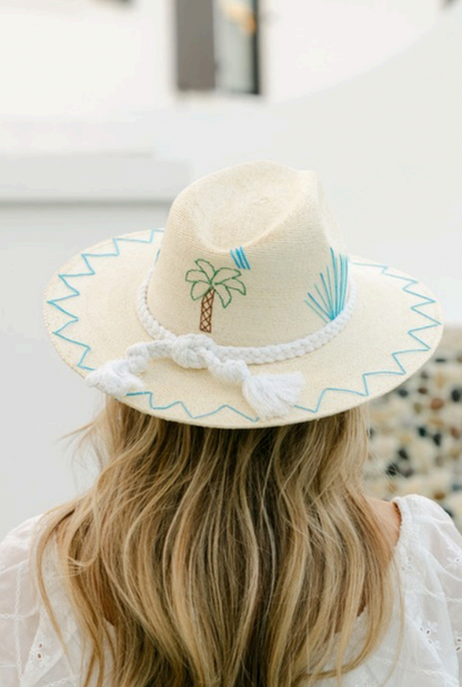 Tipsy Threads Mallorca Blue + Palm Hat