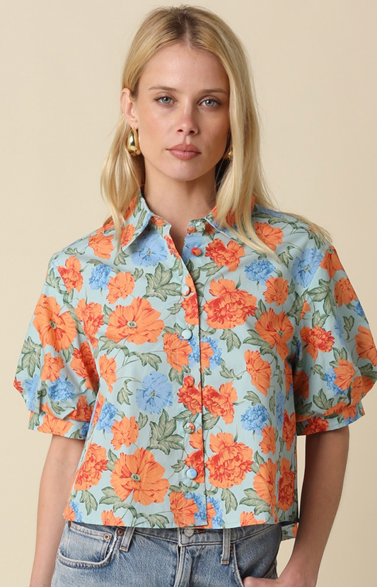 Mollie Floral Puff Sleeve Top
