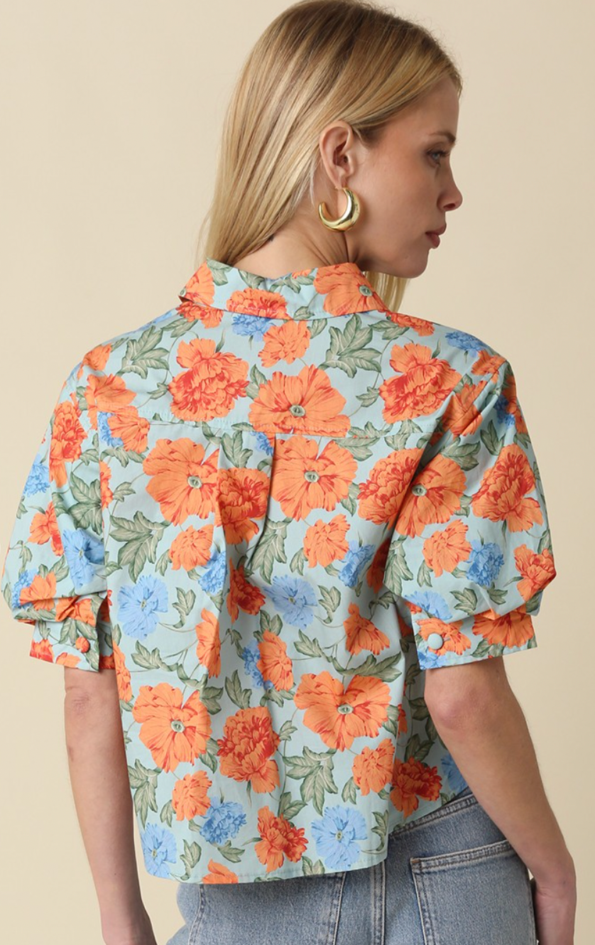 Mollie Floral Puff Sleeve Top