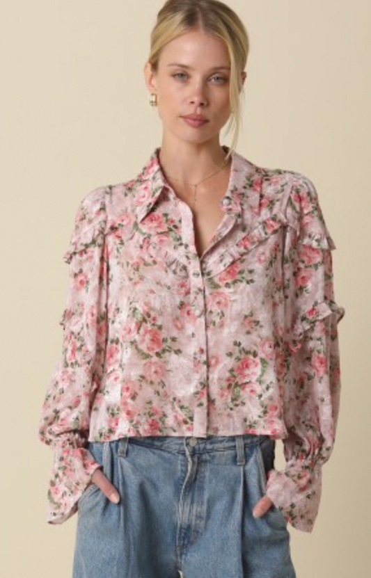Dana Floral Ruffled Blouse