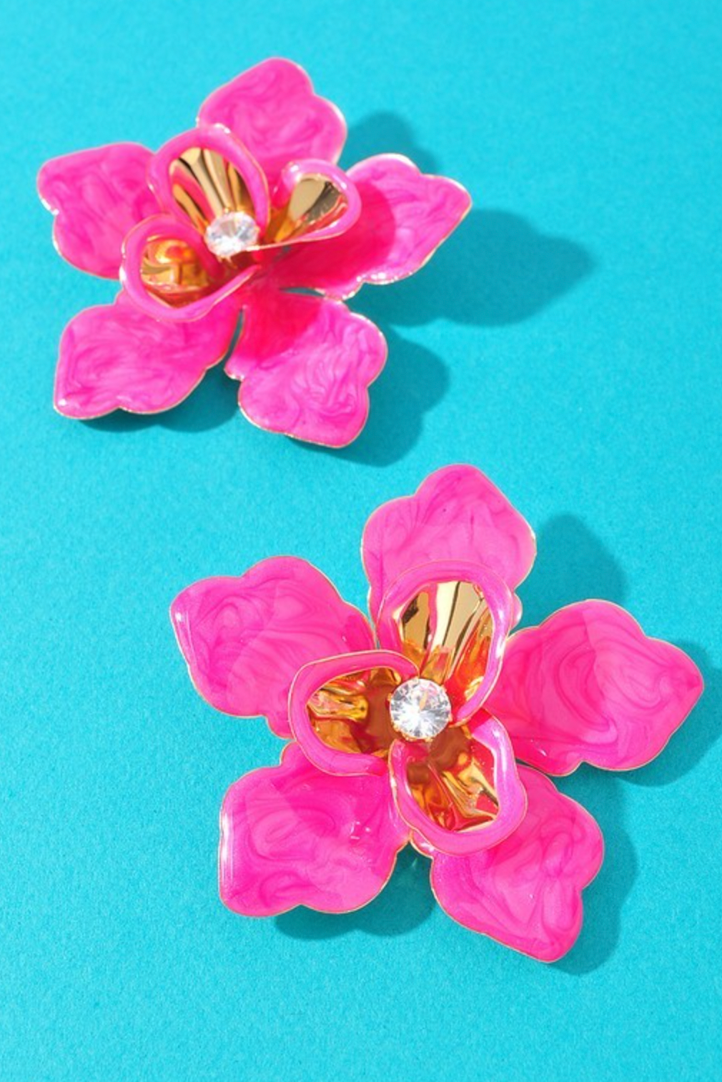 Fuchsia Acetate Floral Earring