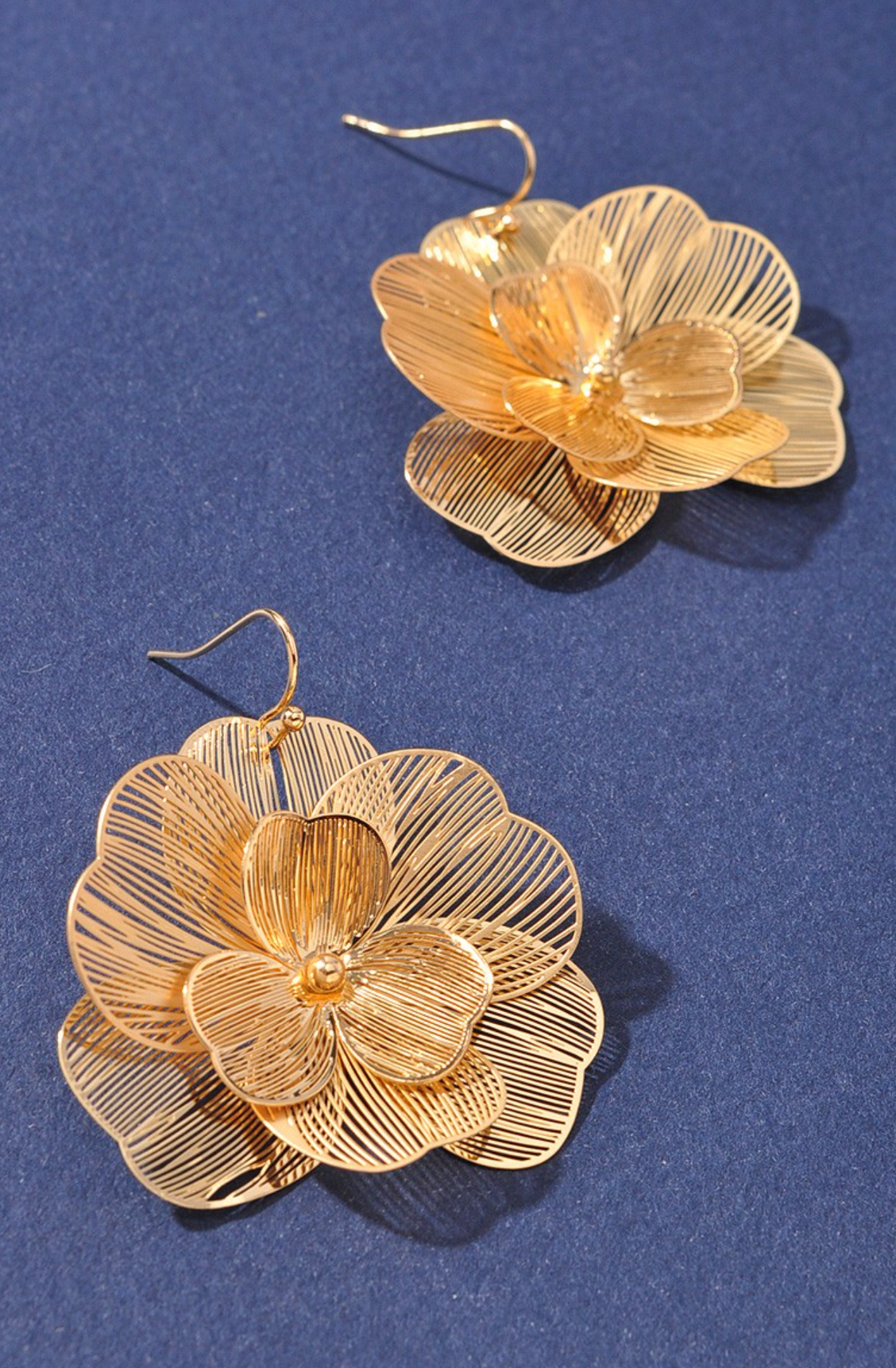 Flower Thin Metal Earrings