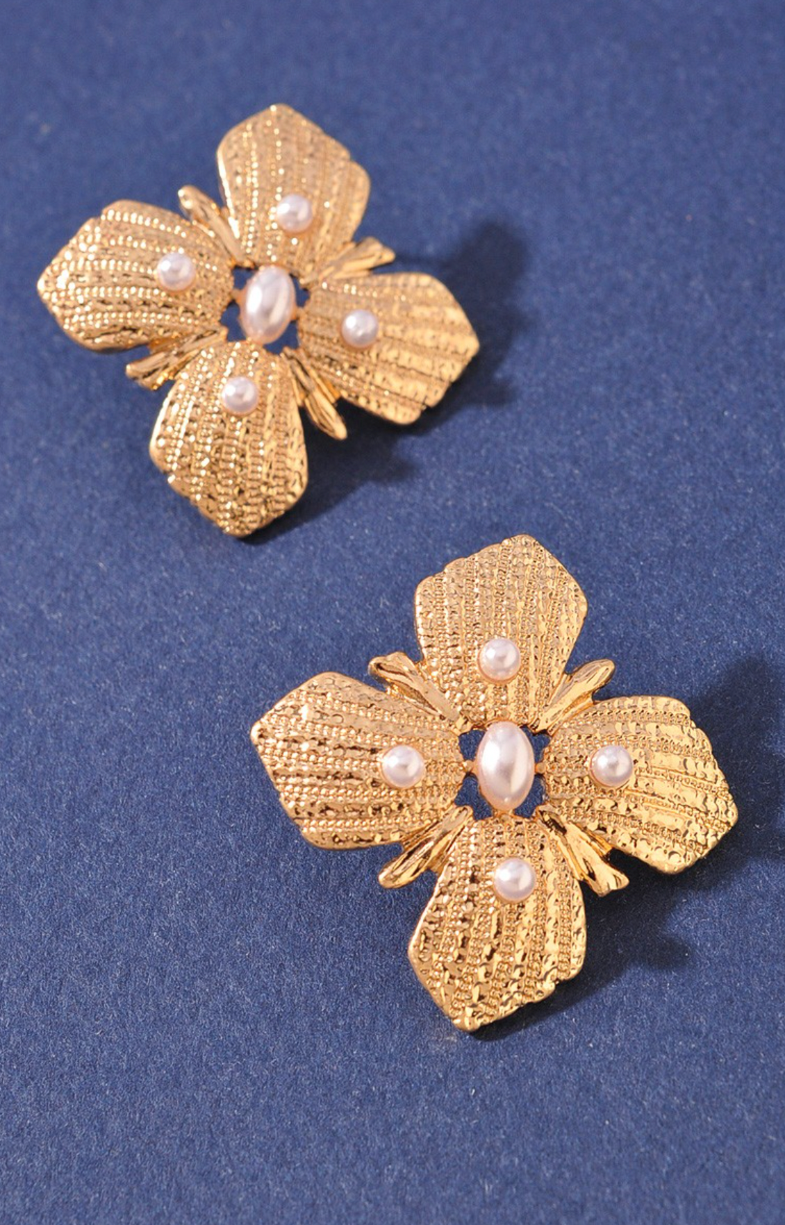 Artistic Flower Petal Stud Earrings