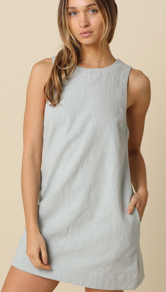 Eve Open Back Mini Dress in Mint