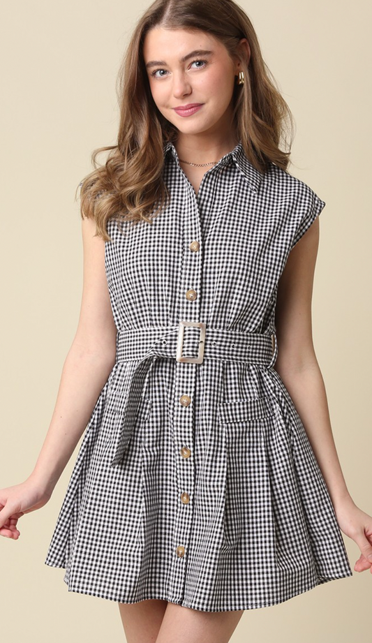 Norah Gingham Belted Dress