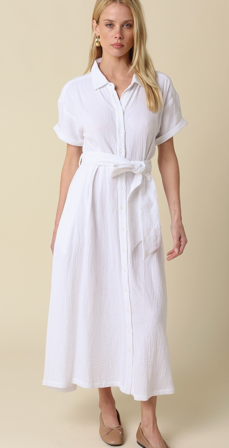 Kyra Belted Shirt Dress