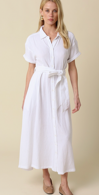 Kyra Belted Shirt Dress
