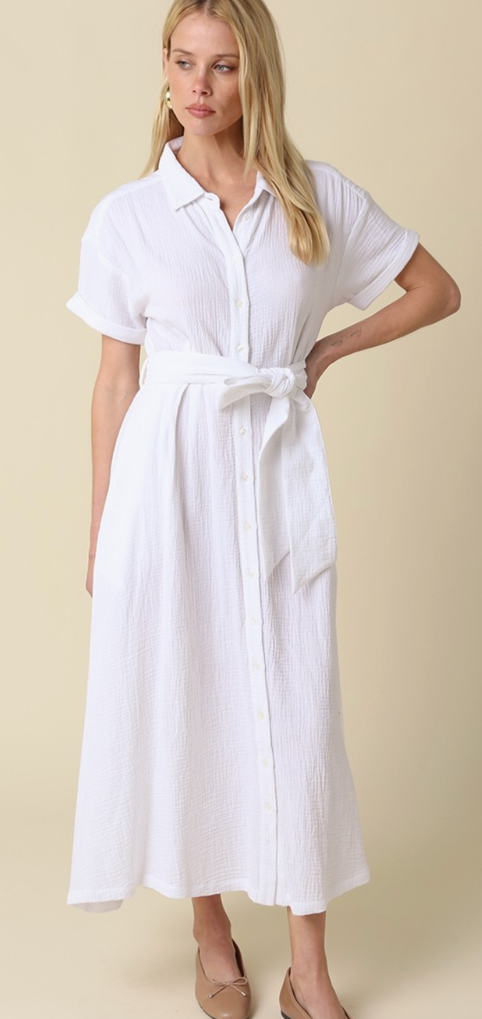 Kyra Belted Shirt Dress