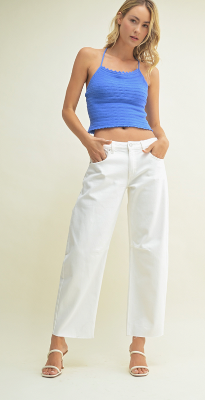 Mid Rise Barrel Jean