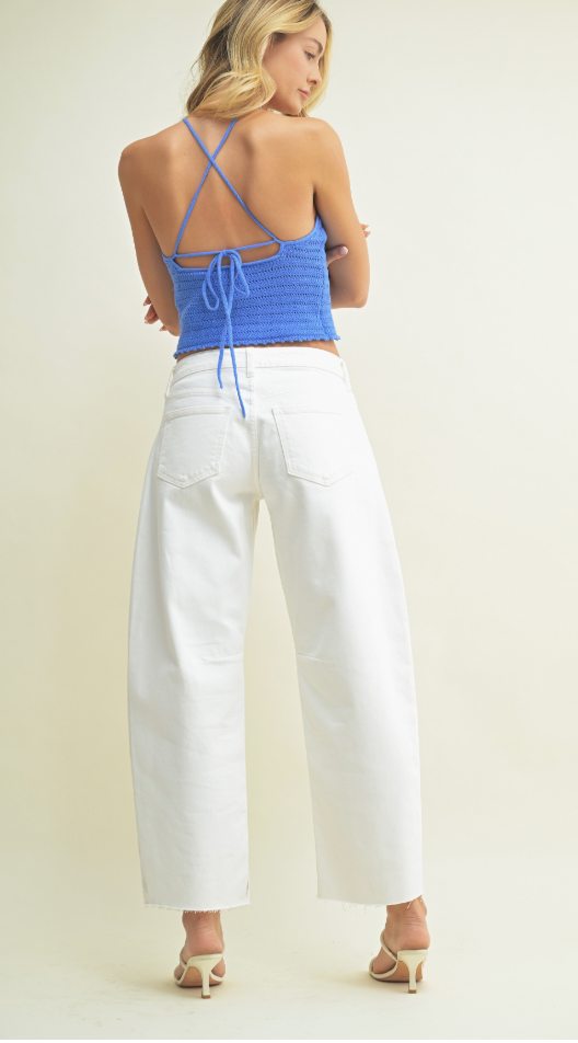 Mid Rise Barrel Jean