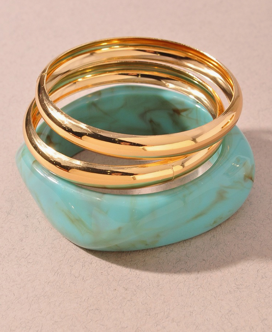 Turquoise + Gold Bracelet