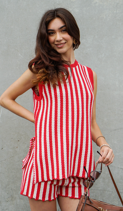 Coastal Stripe Set - Red