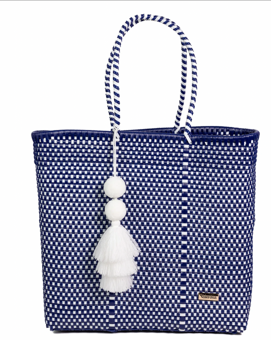 Valerosa Jumbo Bag in Navy/White Checkered
