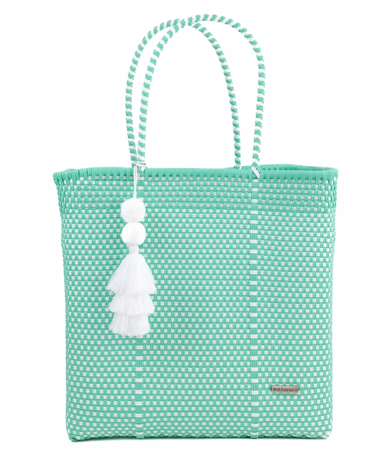Valerosa Jumbo Bag in Teal and White Checkered