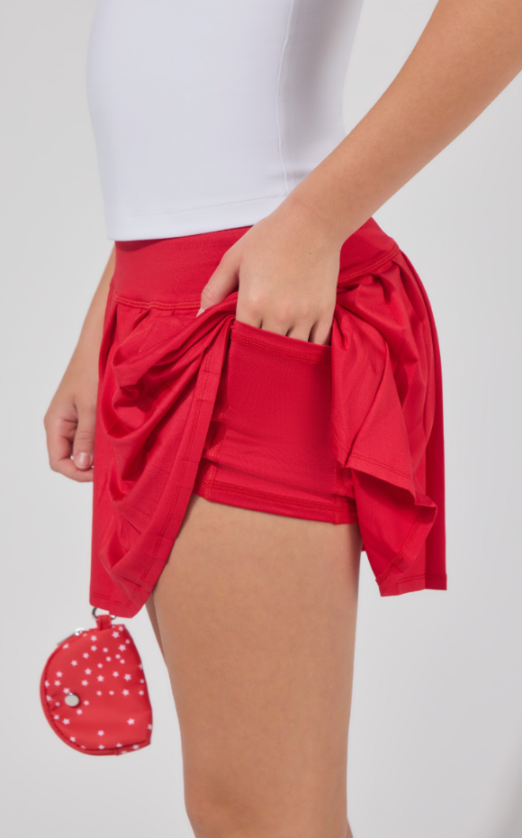Red 3 Piece Skort Set - Kids