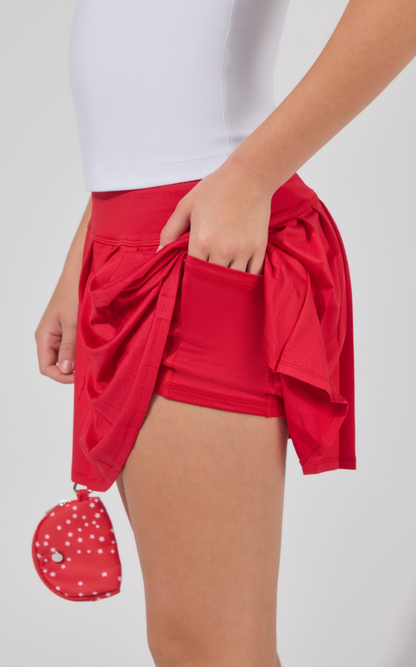 Red 3 Piece Skort Set - Kids