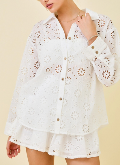 Eyelet Embroidered Set