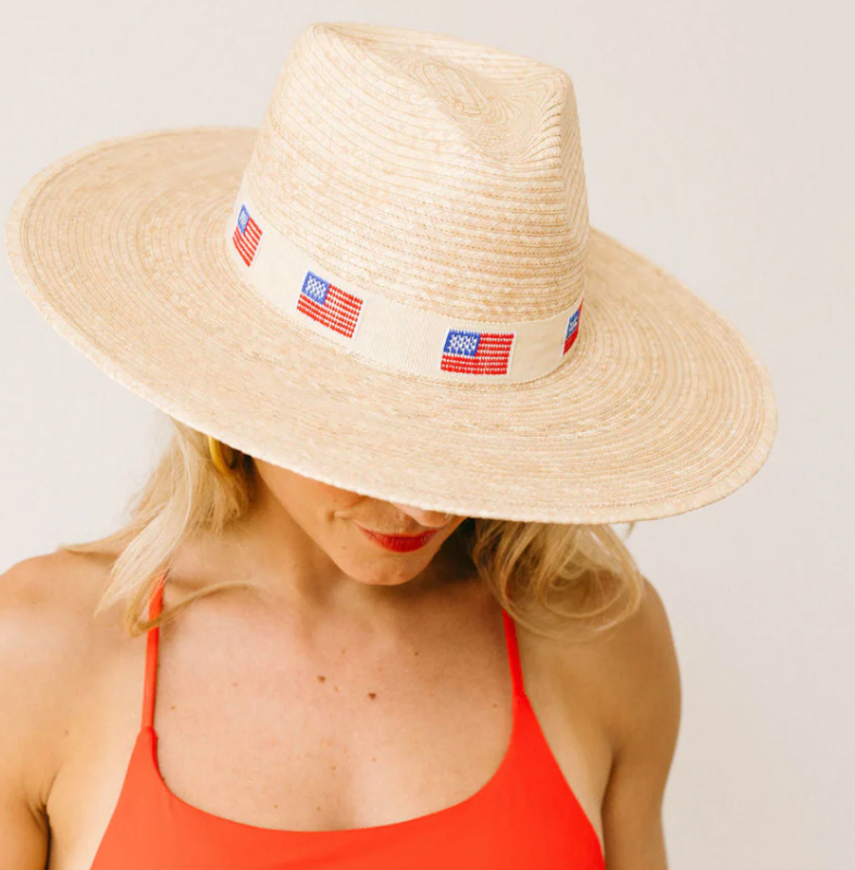Sunshine Tienda Ivory America Palm Hat