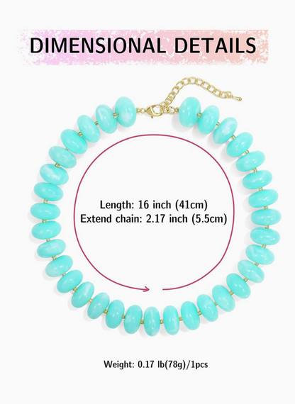 Colorful Beaded Layering Necklace in Lake Blue