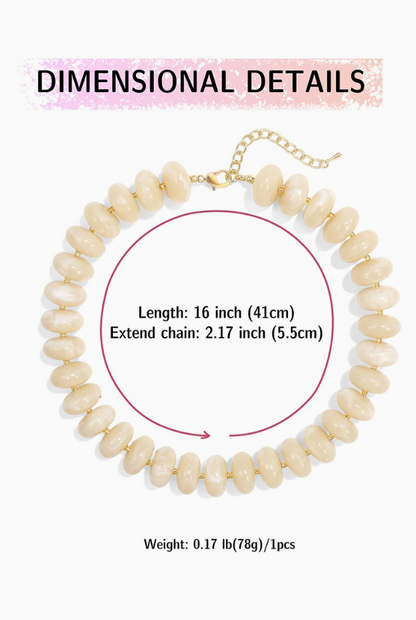 Colorful Beaded Layering Necklace in Beige