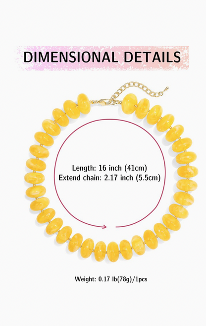 Colorful Beaded Layering Necklace in Yellow