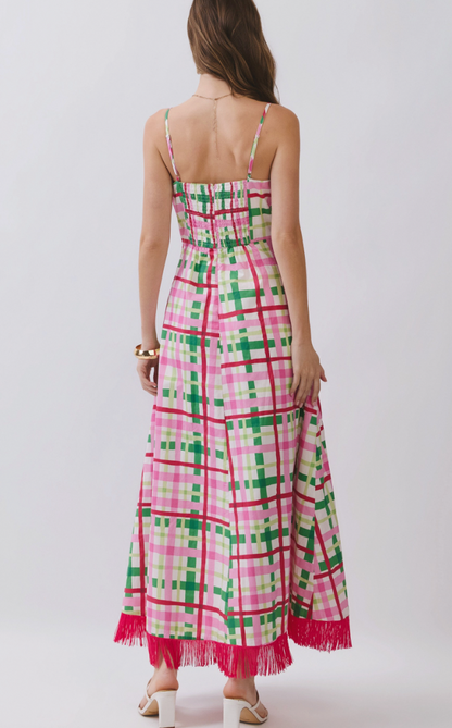 Plaid Fringe Dress