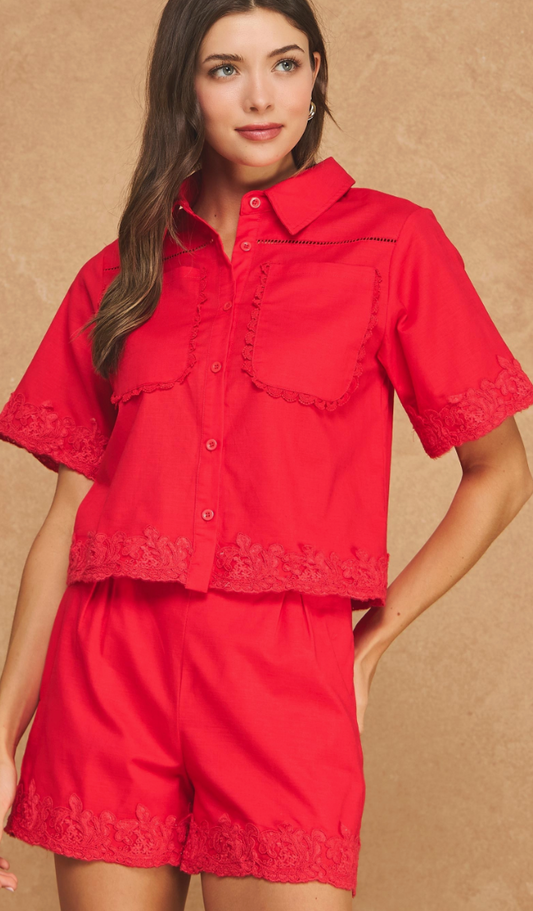 Red Lace Detail Set